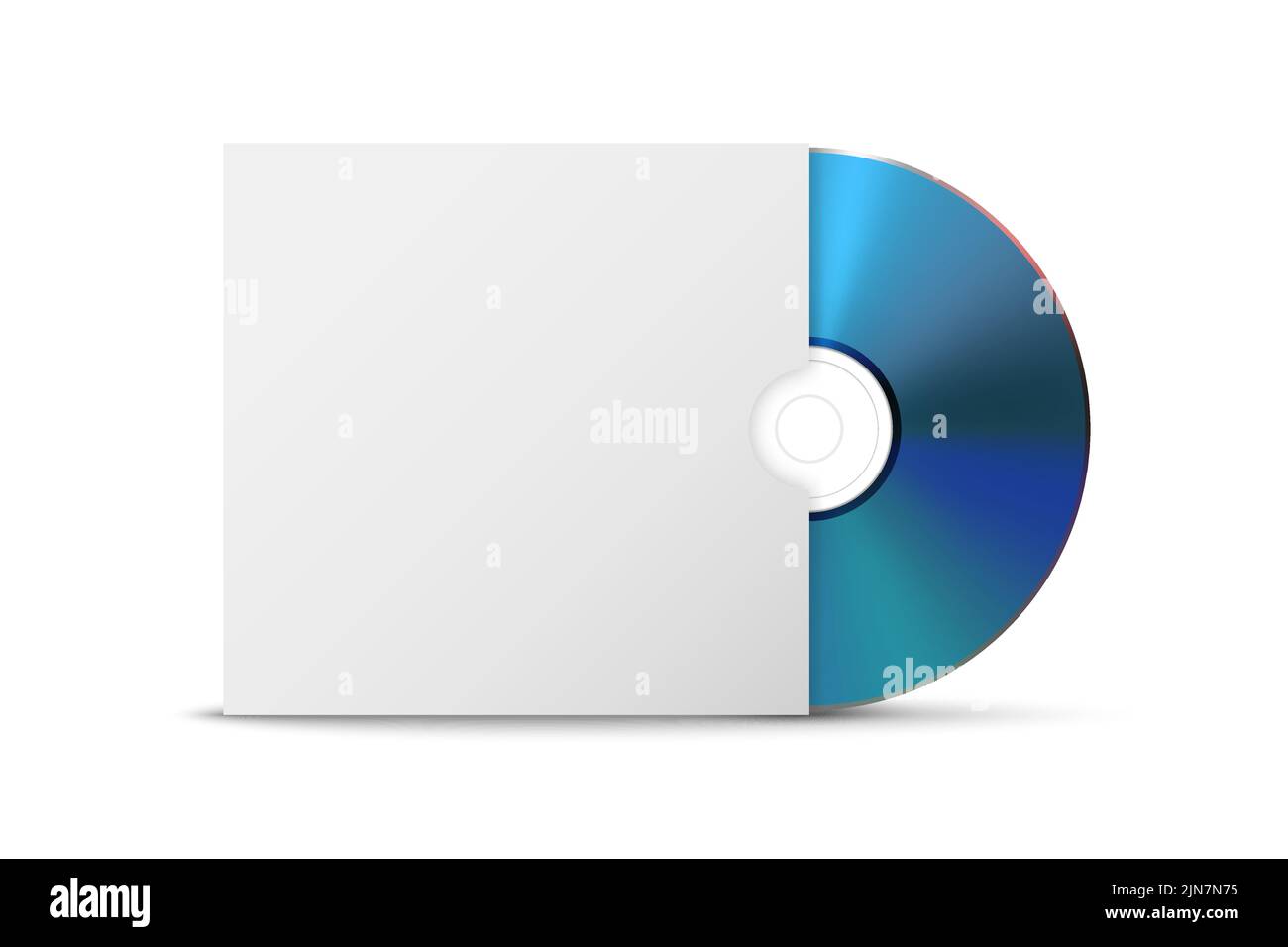 Vector 3d Realistic Blue CD, DVD with Paper Case, Envelope Isolated on