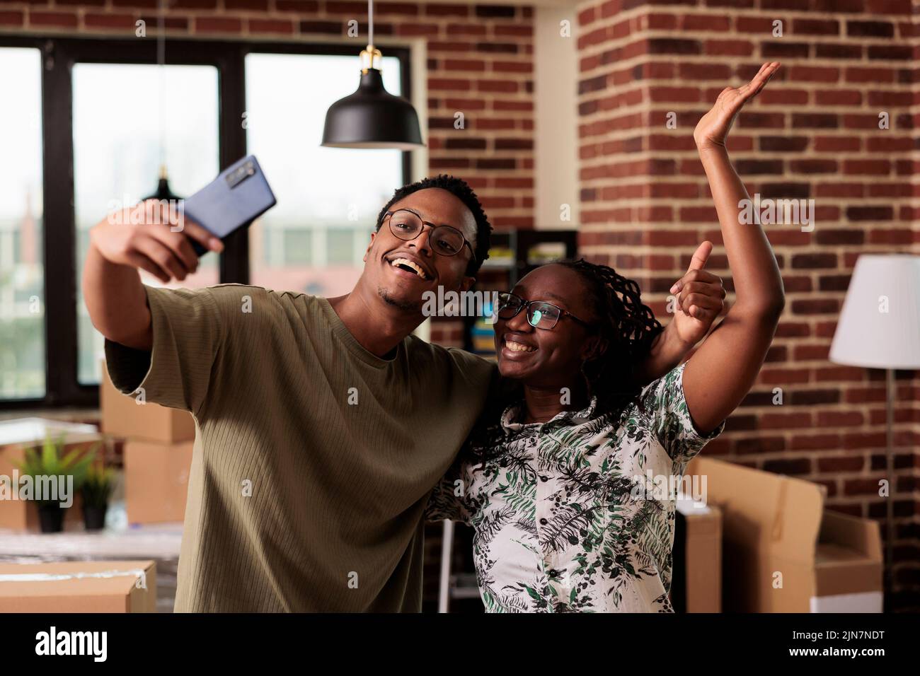 Positive black family using hi-res stock photography and images - Alamy