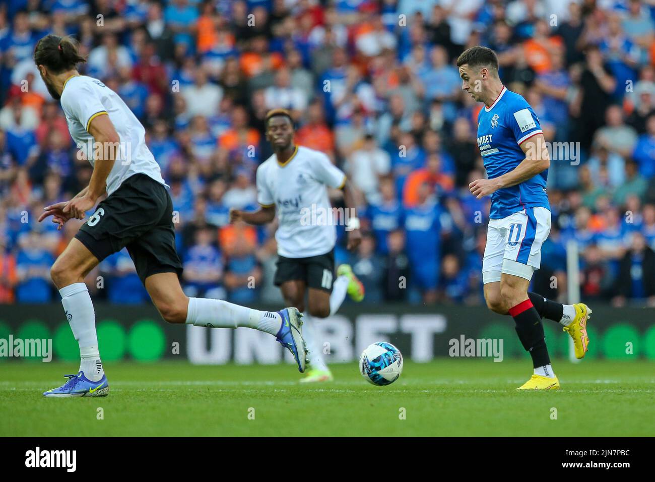 Glasgow, UK. 09th Aug, 2022. Rangers host Union Saint-Gilloise (USG) in ...