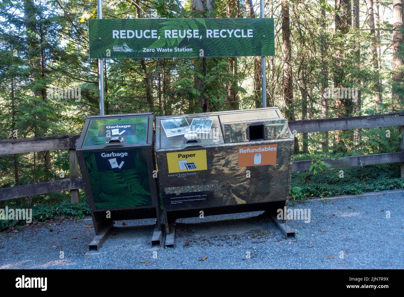 Segregated waste bin for specific type in Vancouver, BC Canada Stock