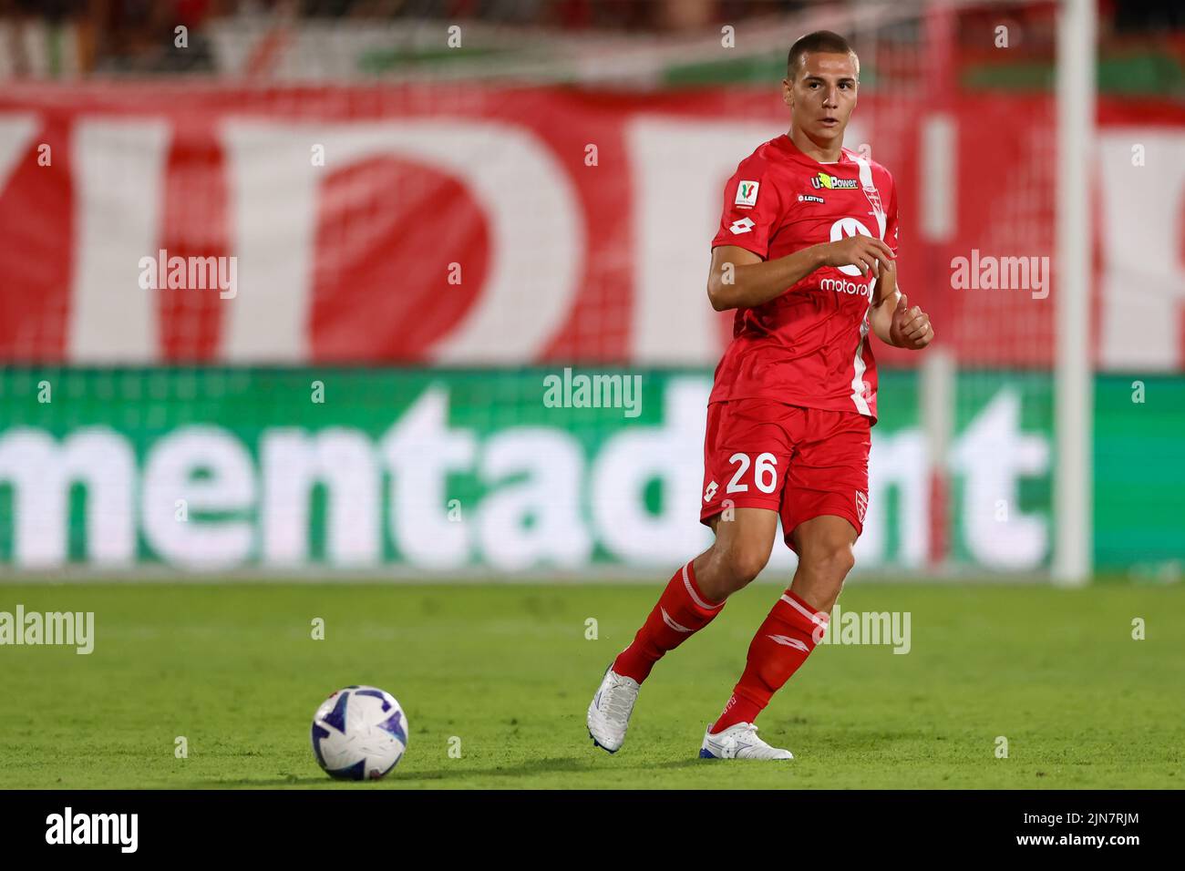 Monza, Italy, 7th August 2022. Valentin Antov of AC Monza during the Coppa Italia match at U-Power Stadium, Monza. Picture credit should read: Jonathan Moscrop / Sportimage Stock Photo