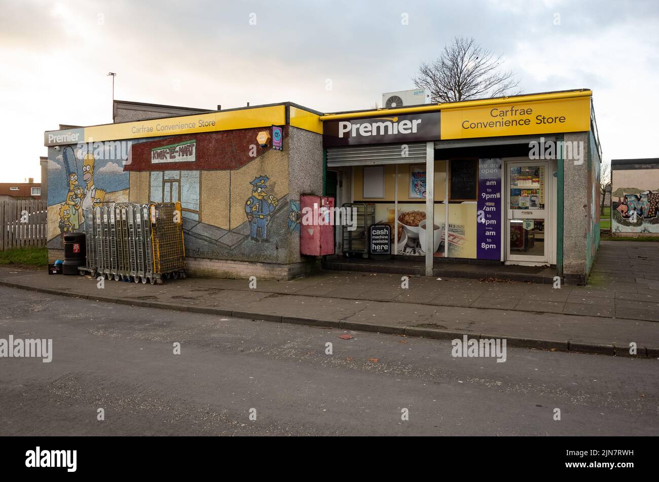 Carfae Convenience Store in Macedonia area, Glenrothes, Fife, Scotland, UK. Stock Photo