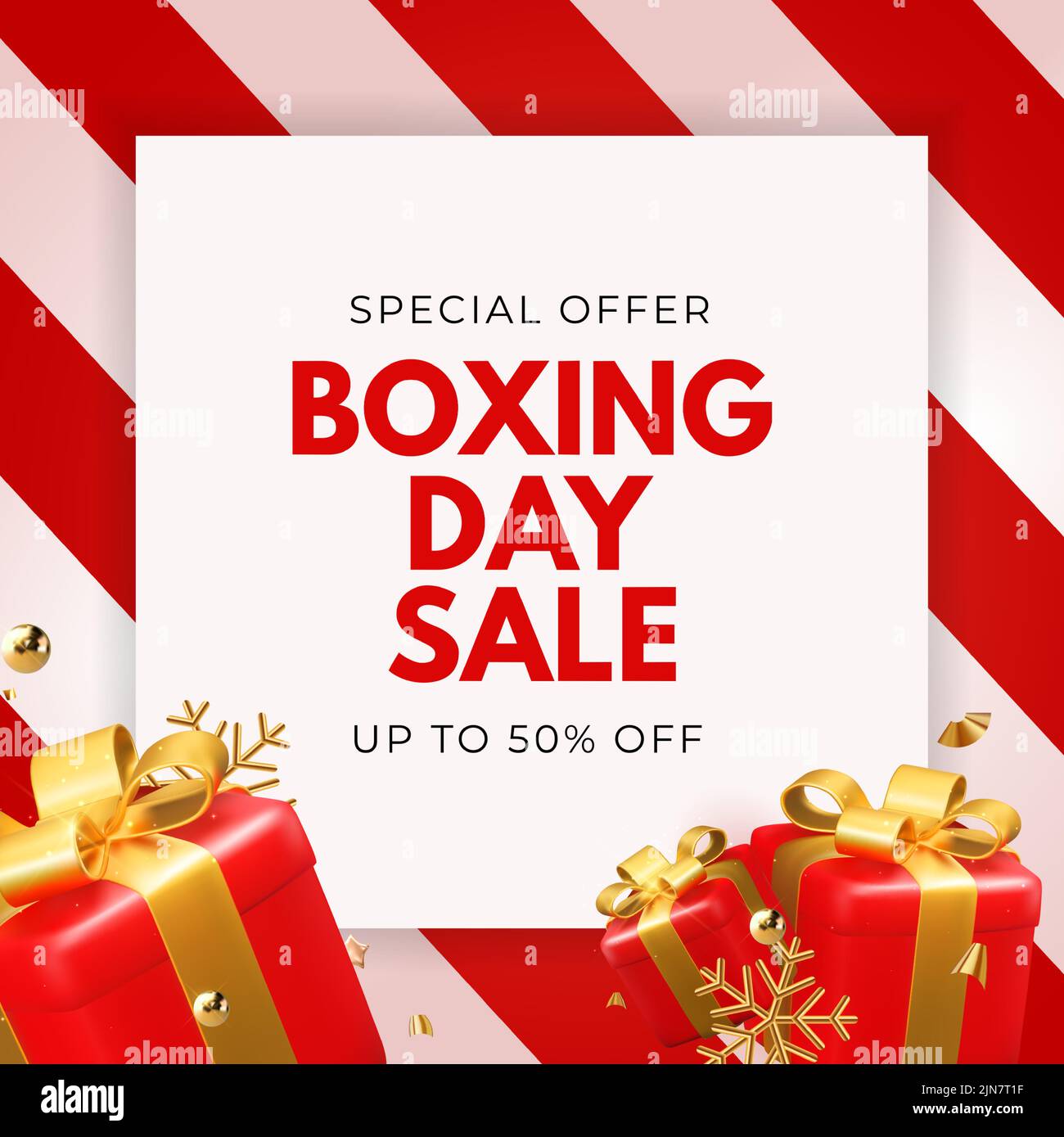 Red Boxing Day Sale Vector Illustration. EPS10 Stock Vector