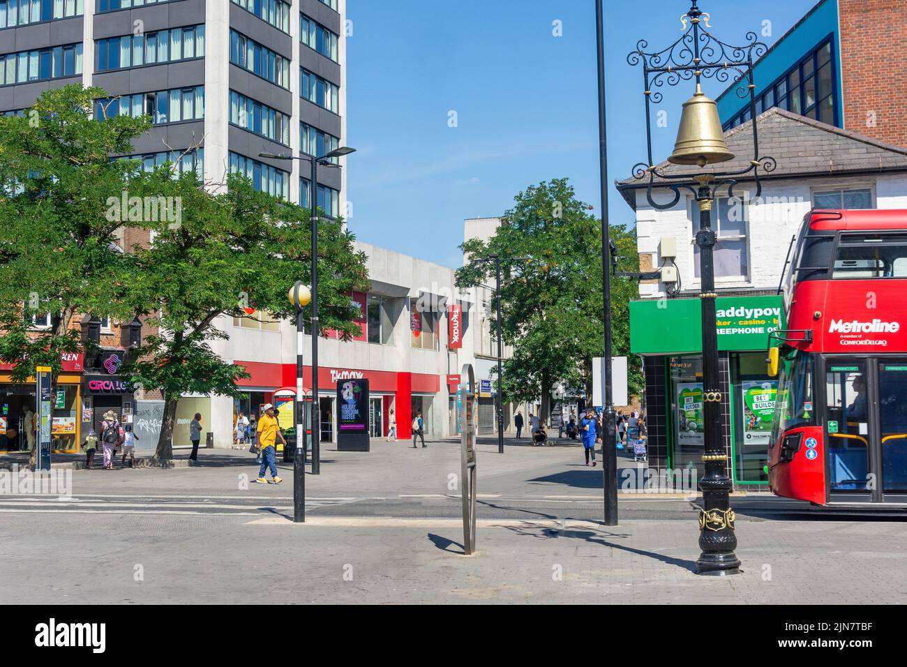 Hounslow High Street from Bell Square, Hounslow, London Borough of Hounslow, Greater London, England, United Kingdom Stock Photo