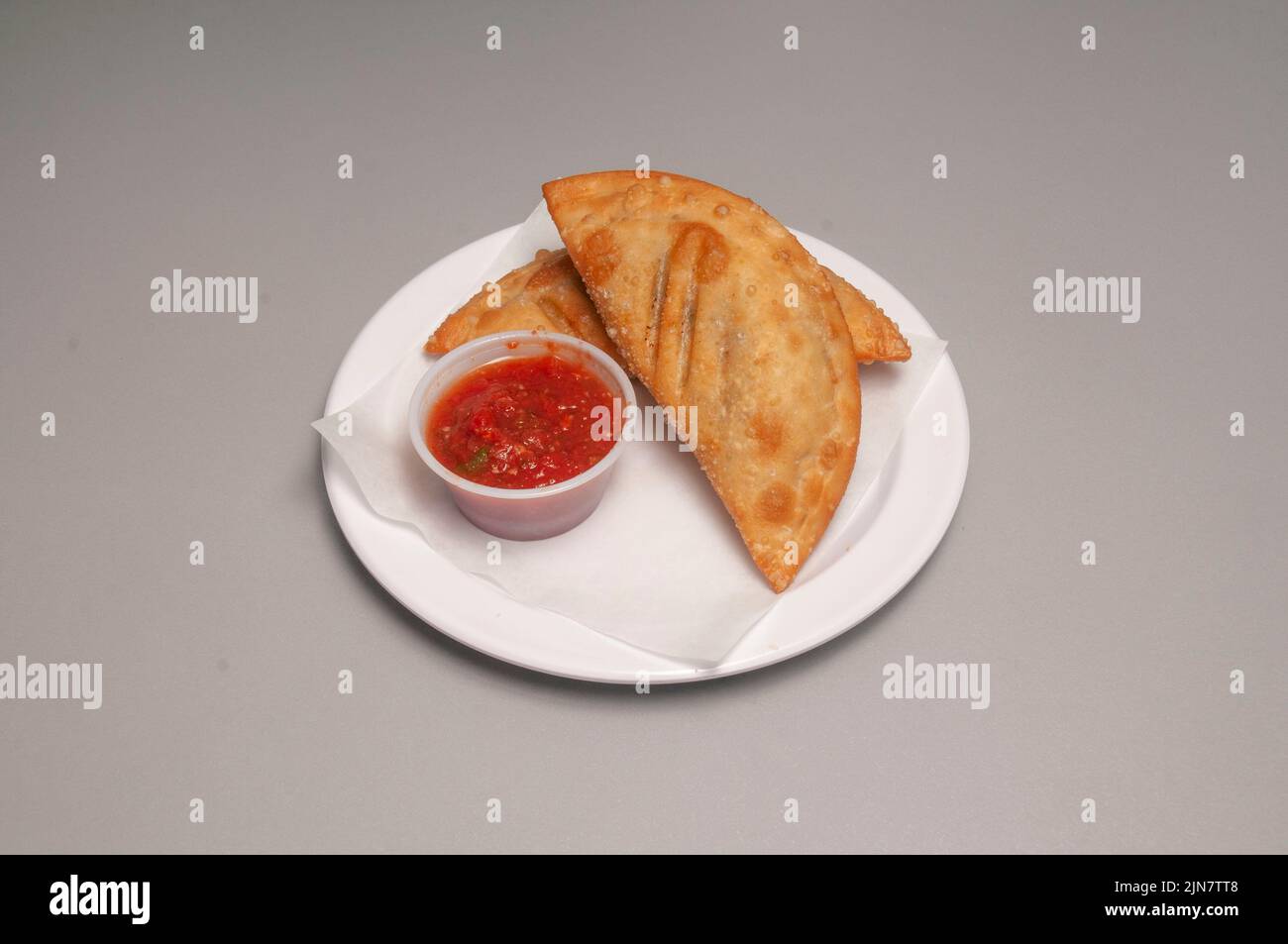 Traditional spanish mexican food vegetarian empanada meat pie Stock