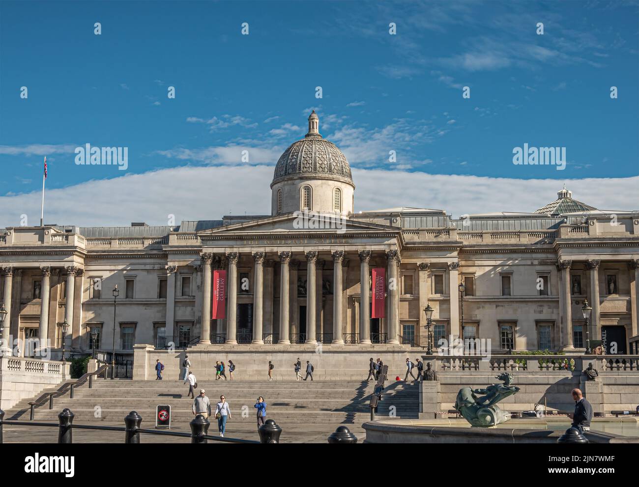 London, UK July 4, 2022 Trafalgar Square. The National Gallery
