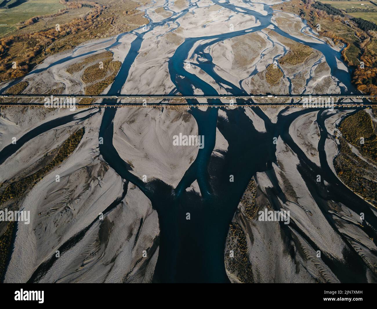 Aerial image of Rakaia River, New Zealand Stock Photo Alamy