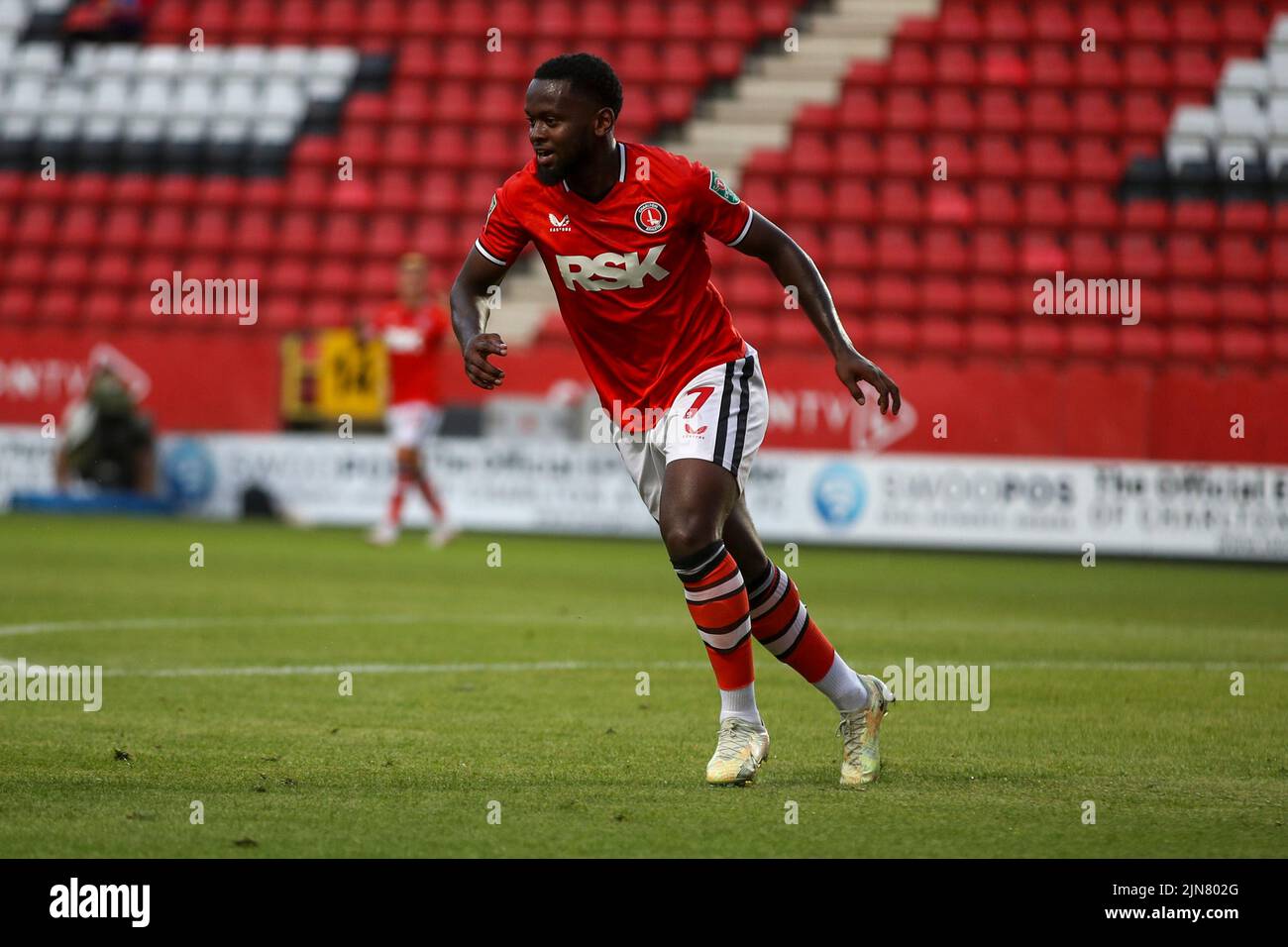 The Valley, London on Tuesday 9th August 2022. Diallang Jaiyesimi of Charlton Athletic during the Carabao Cup match between Charlton Athletic and Queens Park Rangers at The Valley, London on Tuesday 9th August 2022. (Credit: Tom West | MI News) Credit: MI News & Sport /Alamy Live News Stock Photo