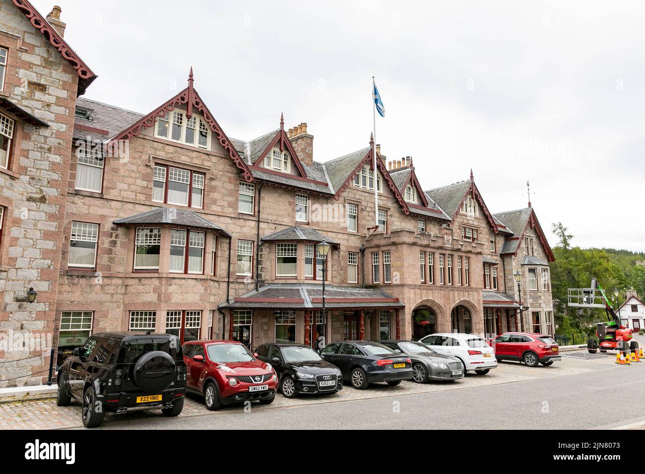 Braemar village and the Fife hotel in the village centre,Aberdeenshire