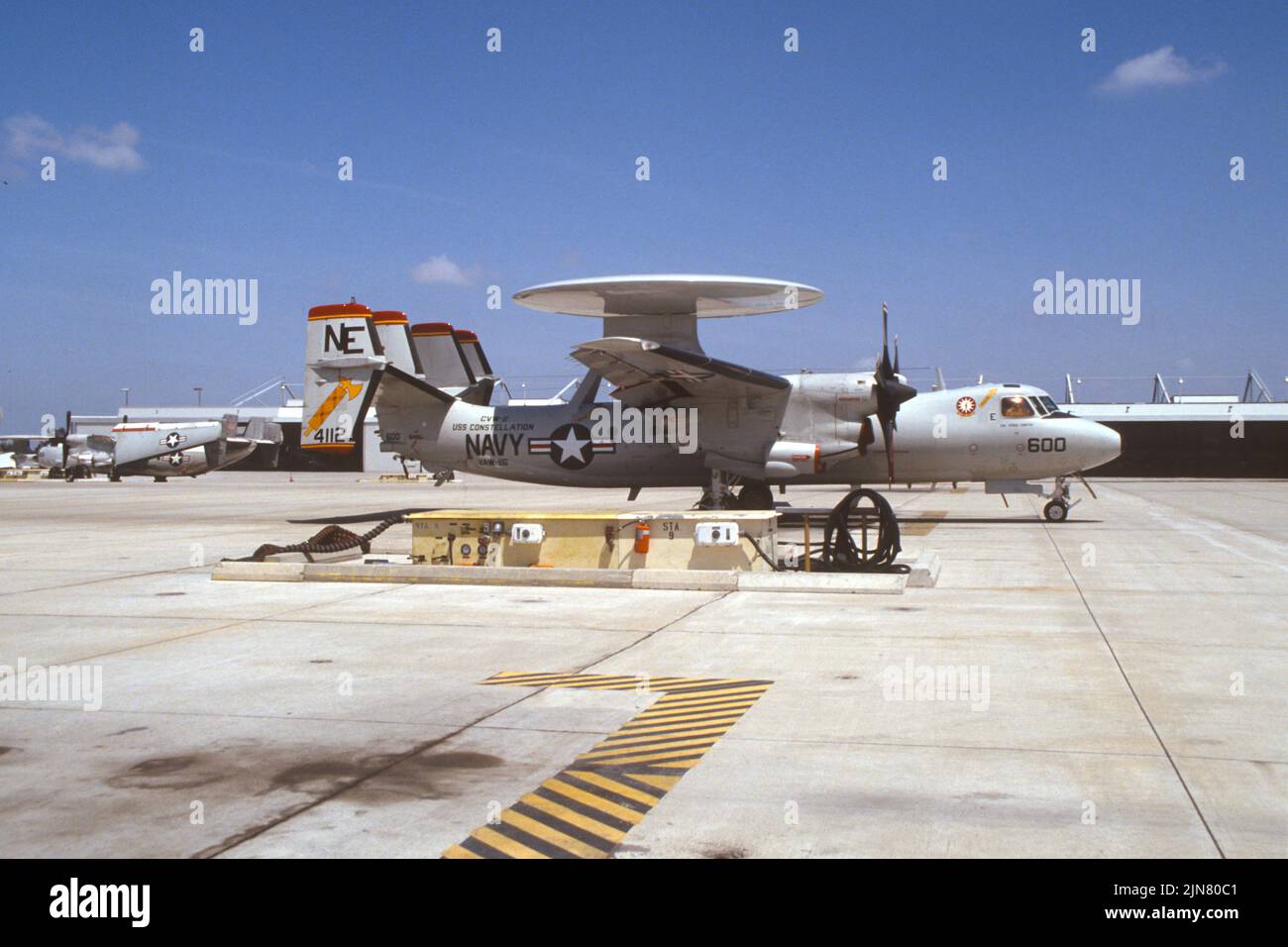 E2C CAG Hawkeye from VAW-116 on the tarmac at NAS Miramar, in San Diego, California Stock Photo