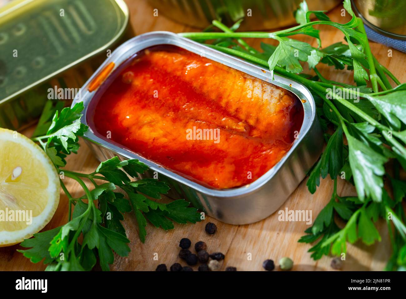 Ring Pull Tin Of Tesco Mackerel Fish Stock Photo Alamy