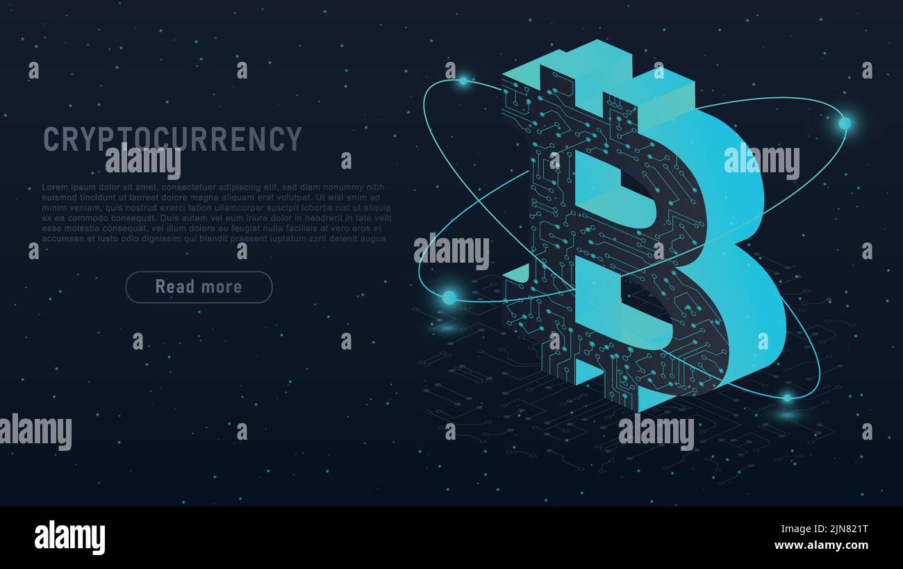 Mining Bitcoin farm Stock Vector