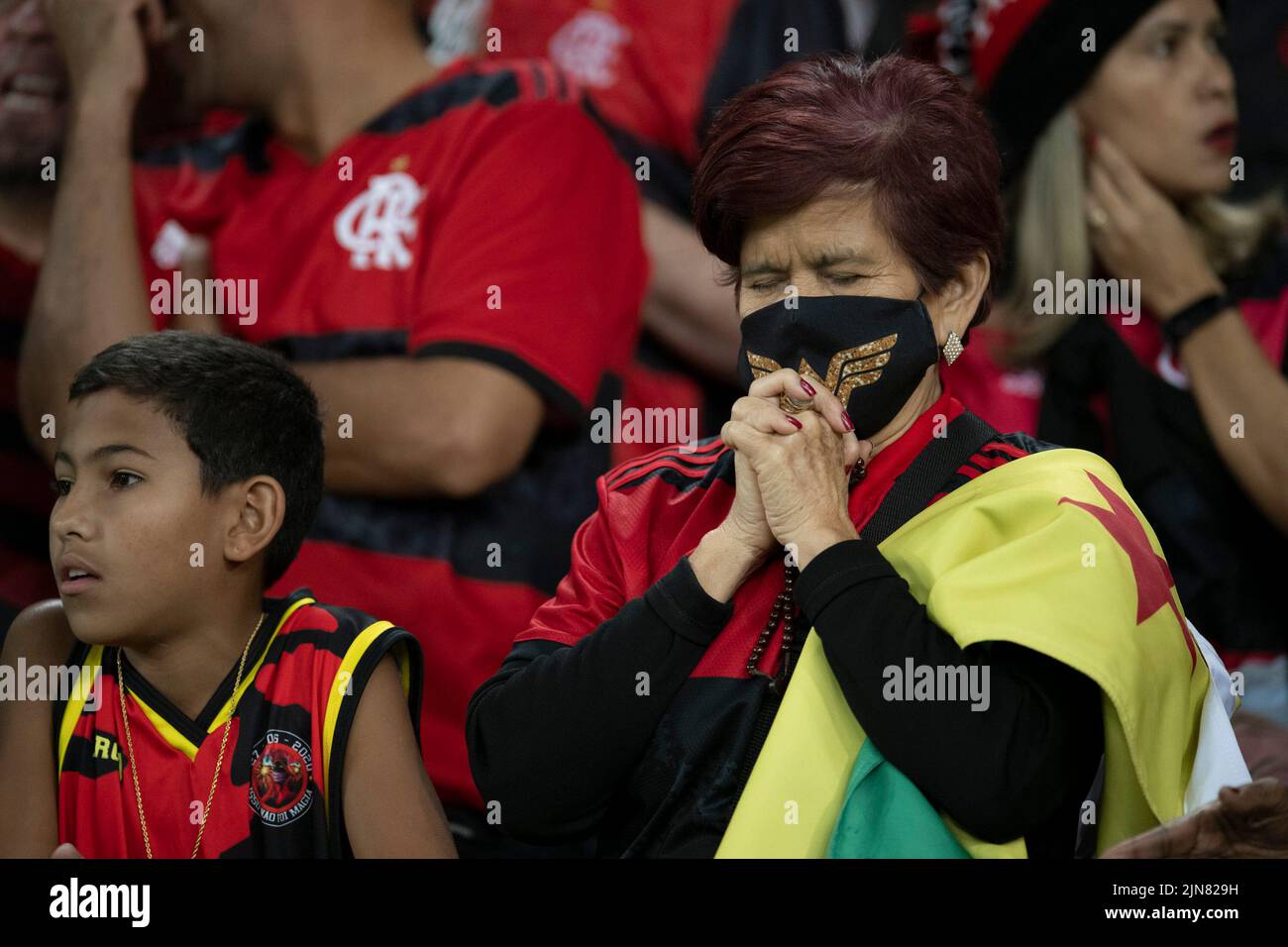 Rio De Janeiro, Brazil. 09th Aug, 2022. RJ - Rio de Janeiro - 09/08/2022 - LIBERTADORES 2022, FLAMENGO X CORINTHIANS - Torcida do Flamengo durante partida contra Corinthians no estadio Maracana pelo campeonato Copa Libertadores 2022. Foto: Jorge Rodrigues/AGIF/Sipa USA Credit: Sipa USA/Alamy Live News Stock Photo