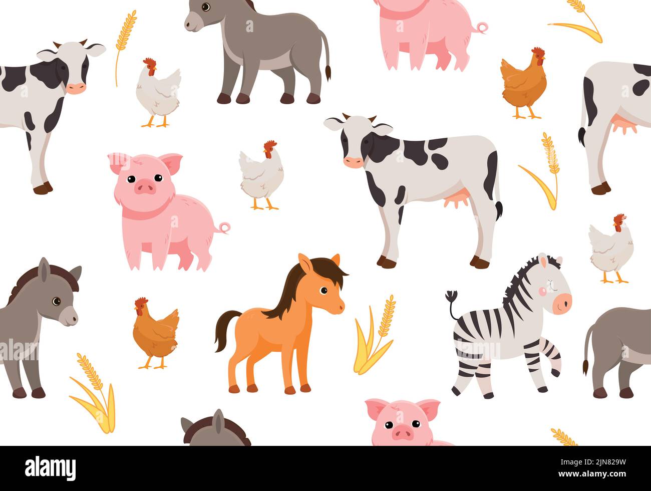 Farm Animals seamless pattern Stock Vector Image & Art - Alamy