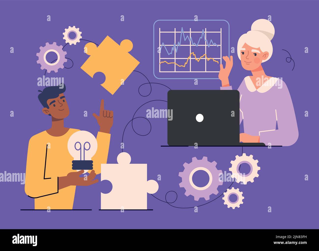Building process concept team cartoon hi-res stock photography and ...