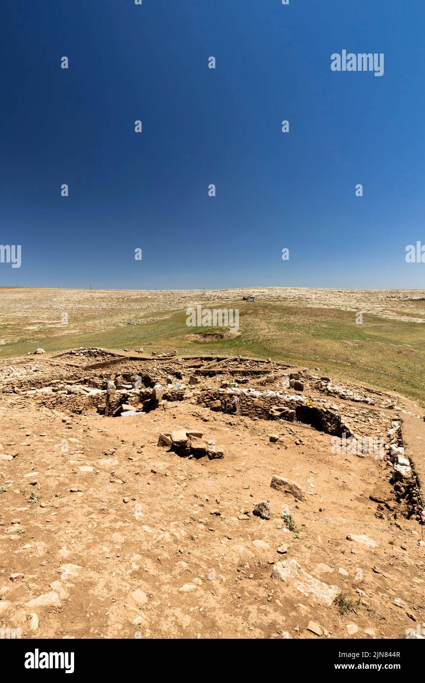 Karahan tepe(karahantepe), neolithic temple with massive pillars, sister site of gobekli tepe, Sanlıurfa province, Turkey, Asia Minor, Asia Stock Photo