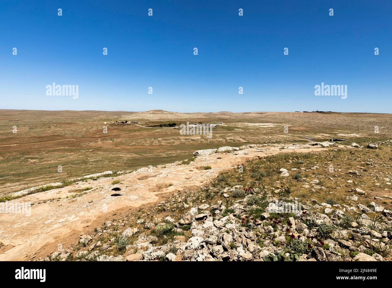 Karahan tepe(karahantepe), landscape of environment of ruin, sister site of gobekli tepe, Sanlıurfa province, Turkey, Asia Minor, Asia Stock Photo