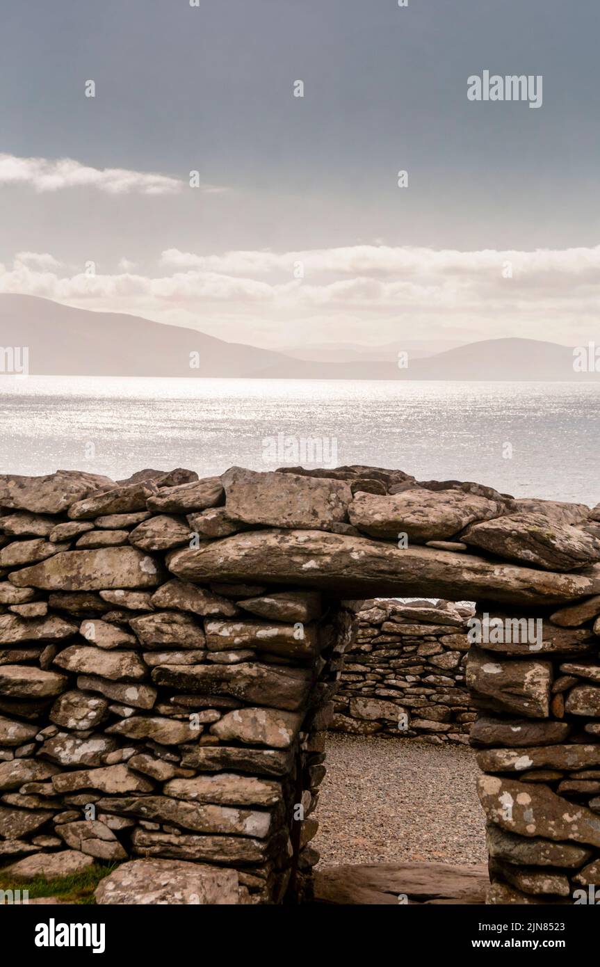 Dunbeg Fort on Dingle Peninsula in Ireland. Stock Photo