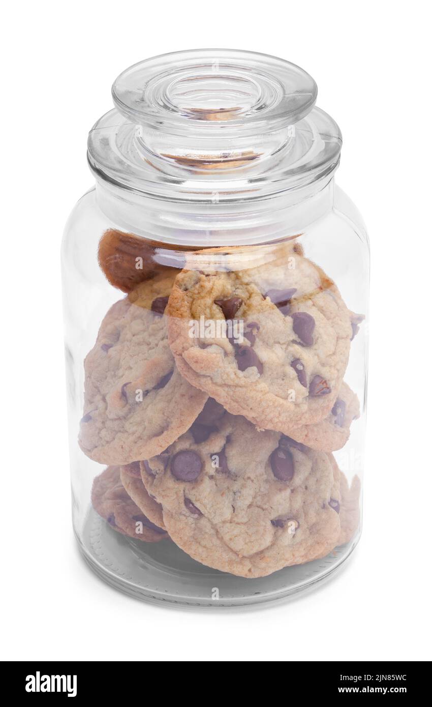 Glass storage jars filled with cookies in kitchen Stock Photo - Alamy