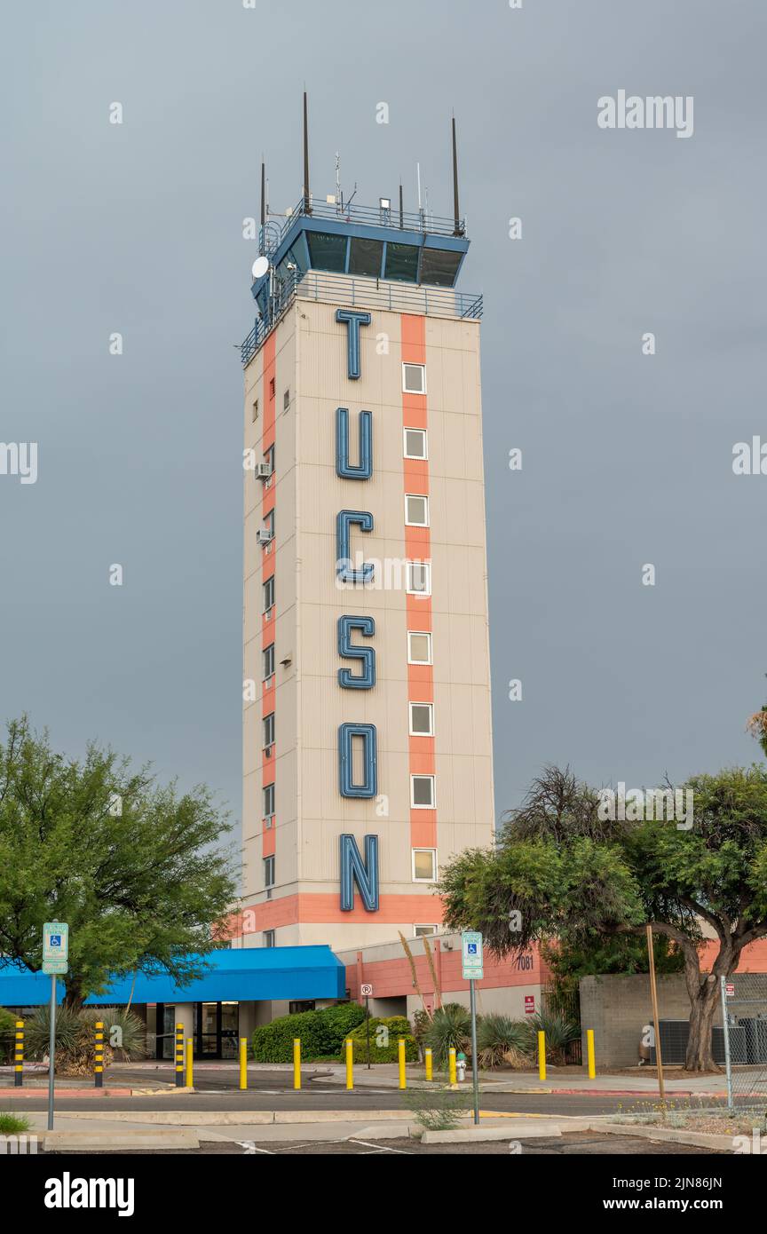 Tucson International Airport, Air control tower. Stock Photo