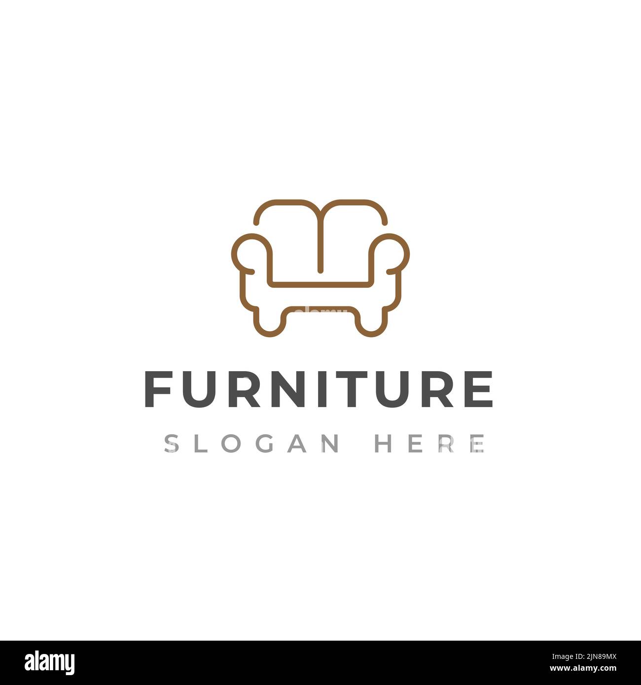 Creative furniture logo design template. Sofa logo design Stock Vector