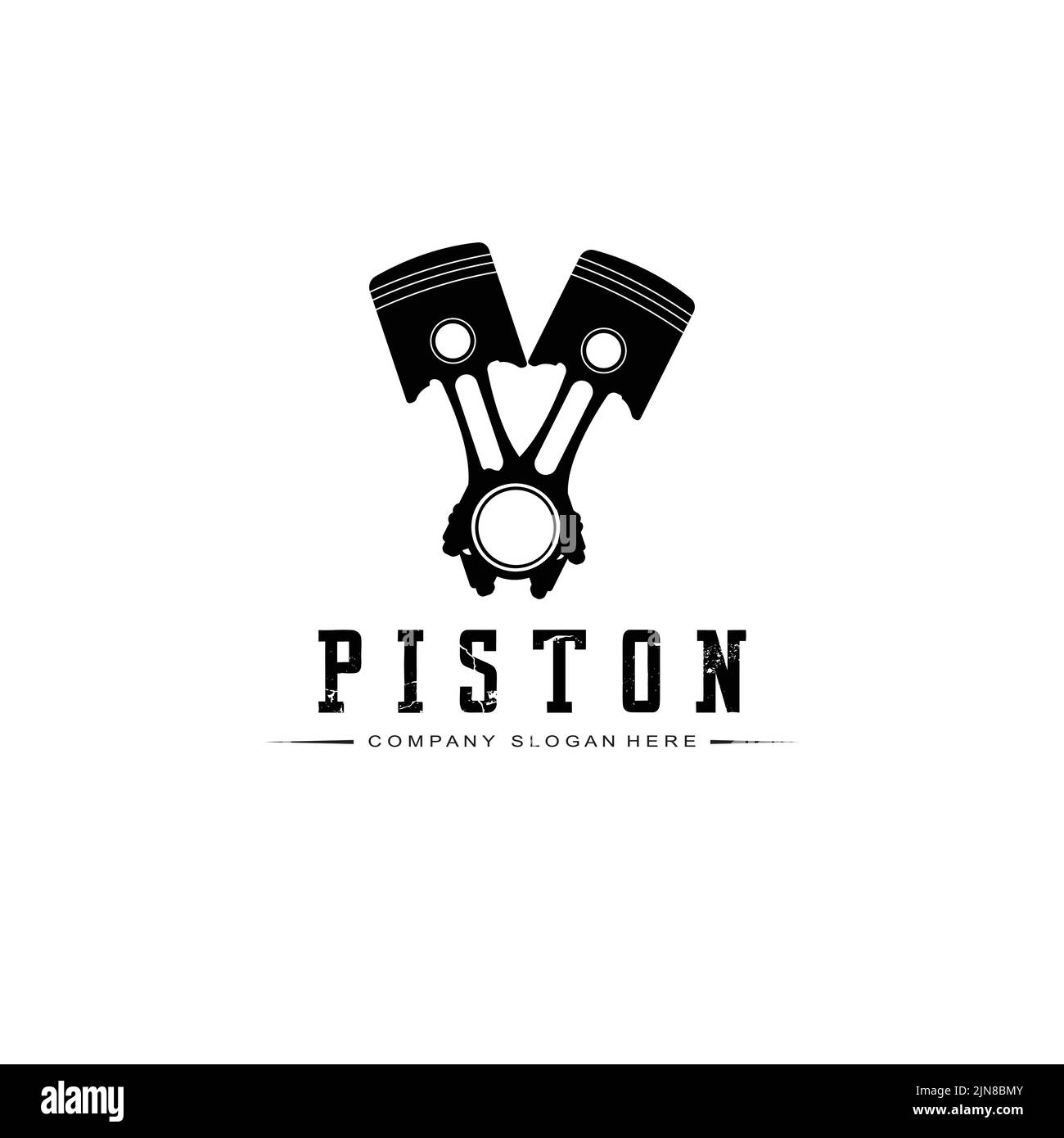 Engine Piston Logo Icon Vector Car vehicle, drive tool, retro background Stock Vector Image