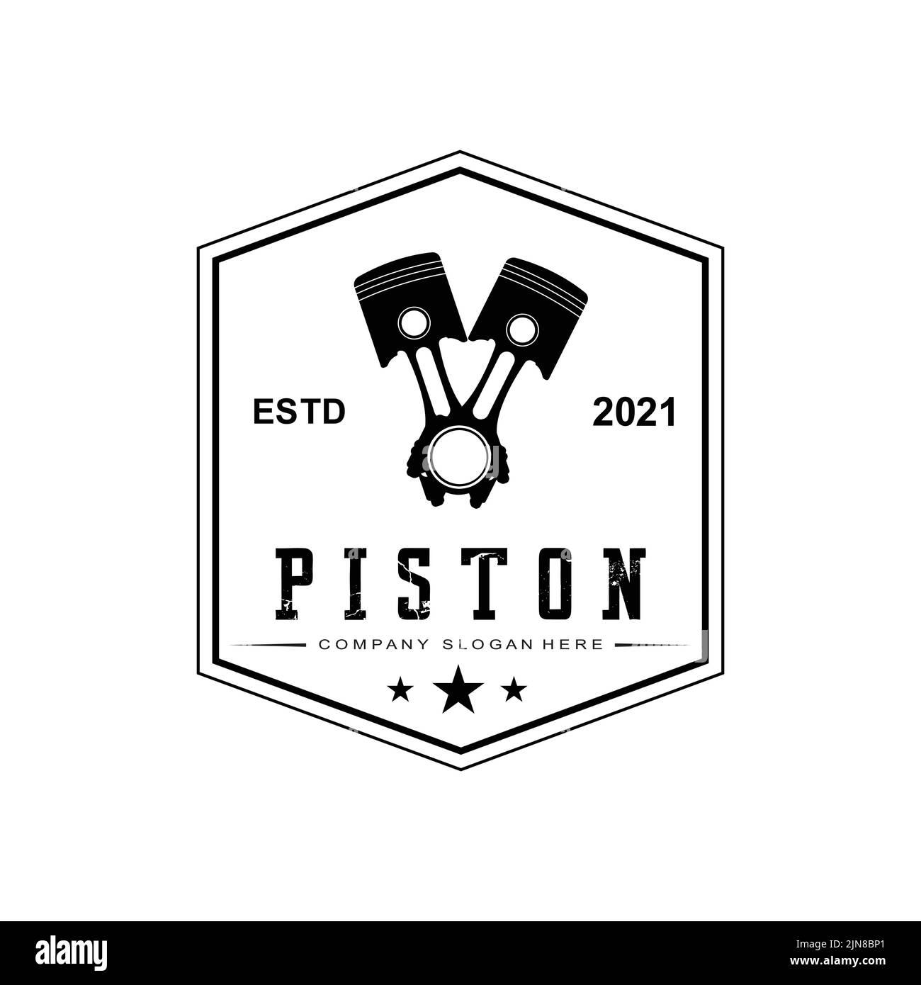 Engine Piston Logo Icon Vector Car vehicle, drive tool, retro background Stock Vector Image