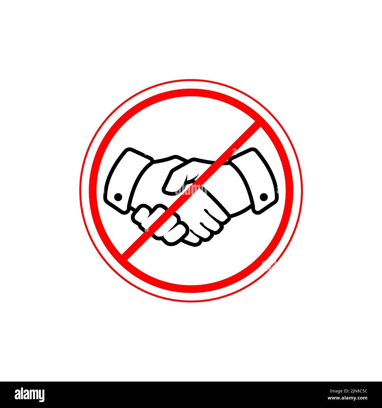 No handshake icon sign symbol. No dealing. No collaboration Stock Vector