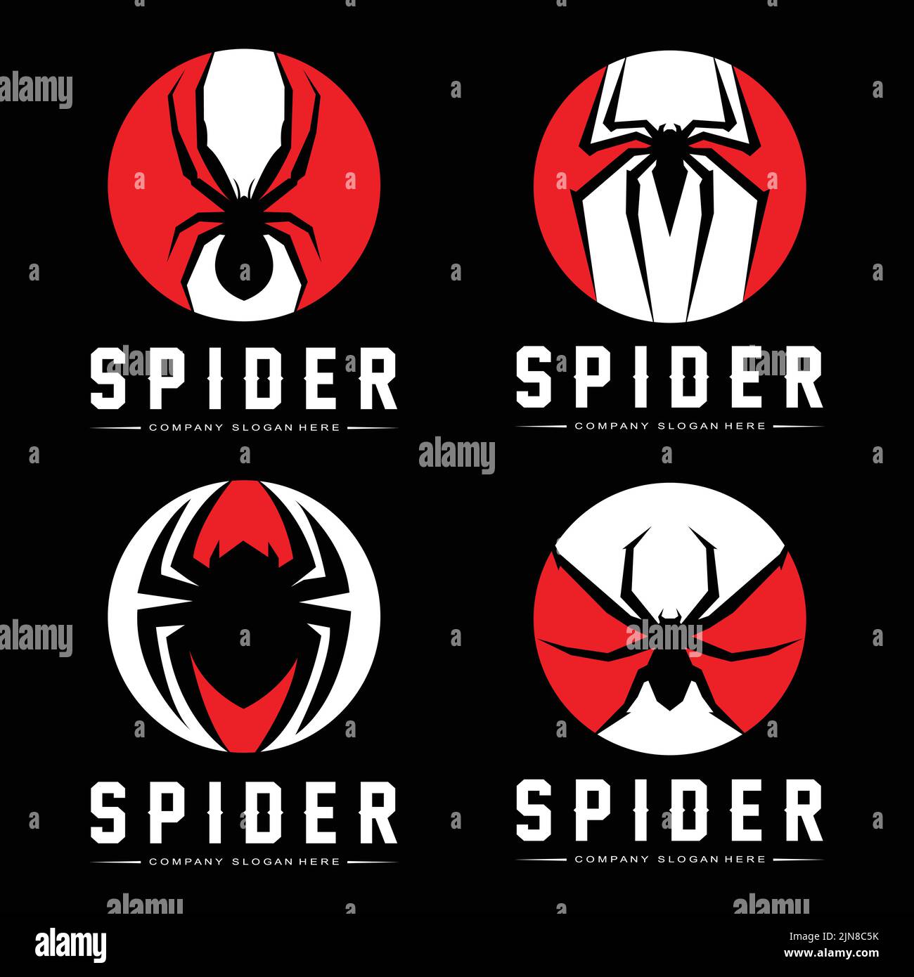 Spider and Cobweb Logo Vector Icons,animals making nests,for Halloween