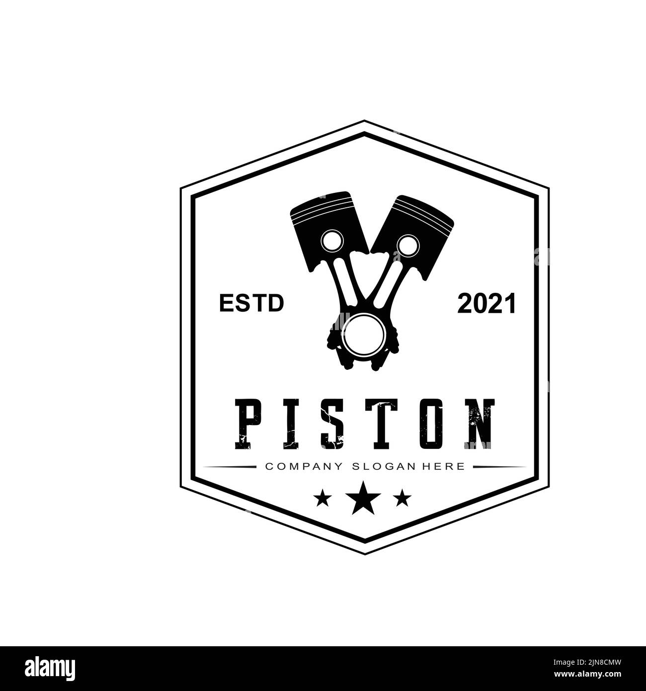 Engine Piston Logo Icon Vector Car vehicle, drive tool, retro