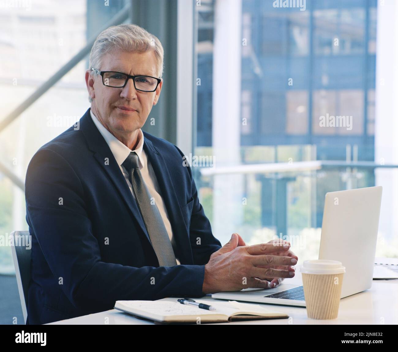 Whatever I want, I earn. Portrait of a mature businessman working in an  office Stock Photo - Alamy