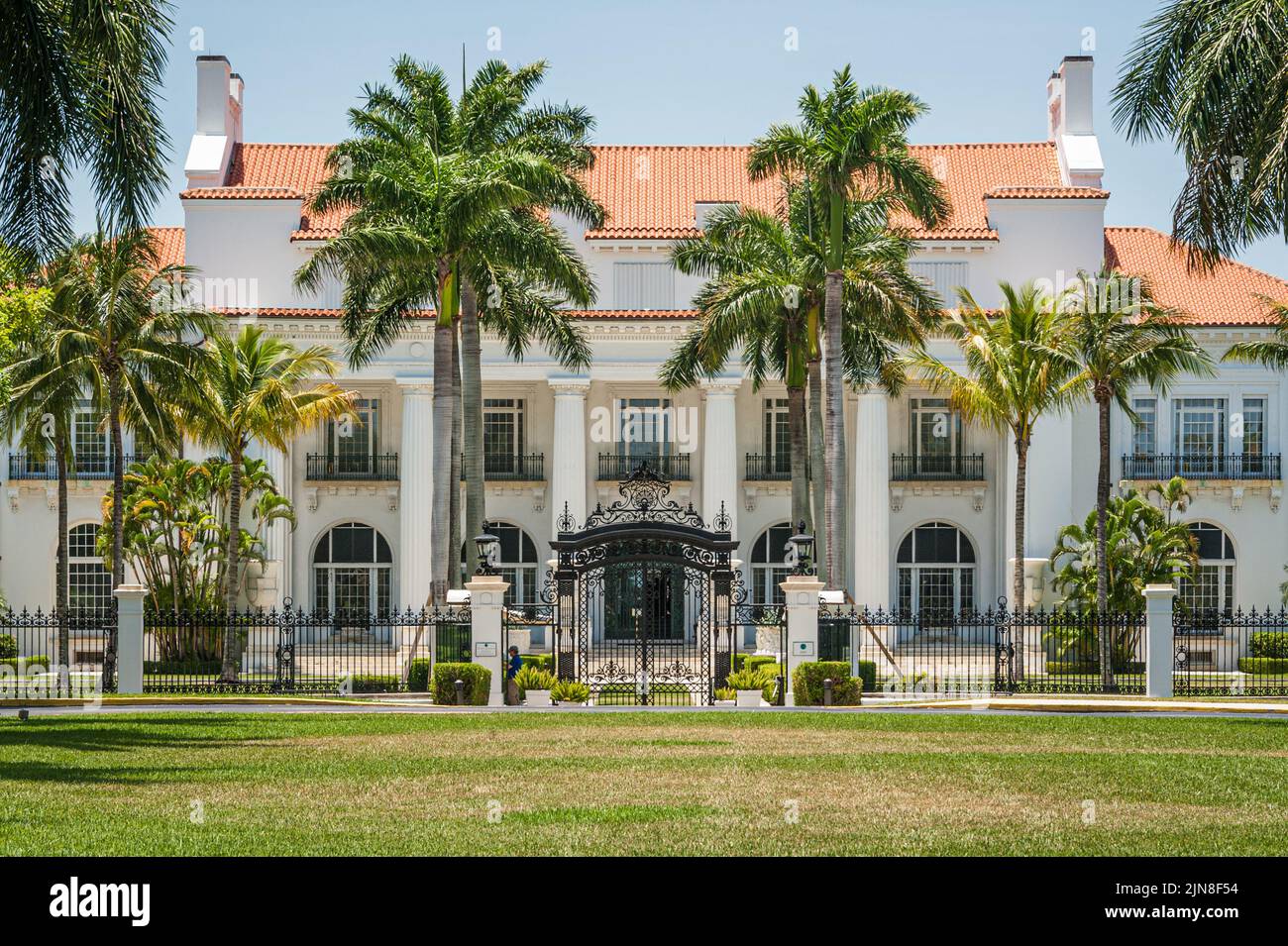 Henry Morrison Flagler's Whitehall mansion, now the Flagler Museum, in Palm Beach, Florida. (USA) Stock Photo