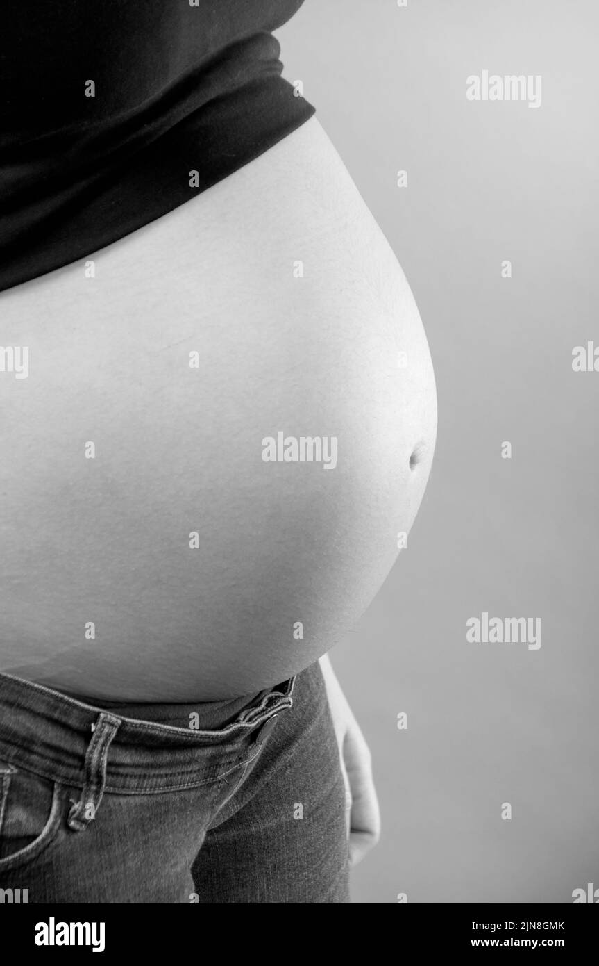 pregnant woman showing her advanced state Stock Photo