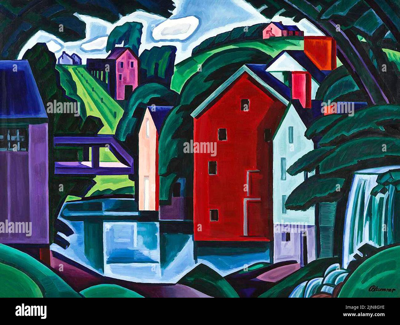 Oscar Bluemner - Motive of Space and Form - A New Jersey Village - Montville Stock Photo