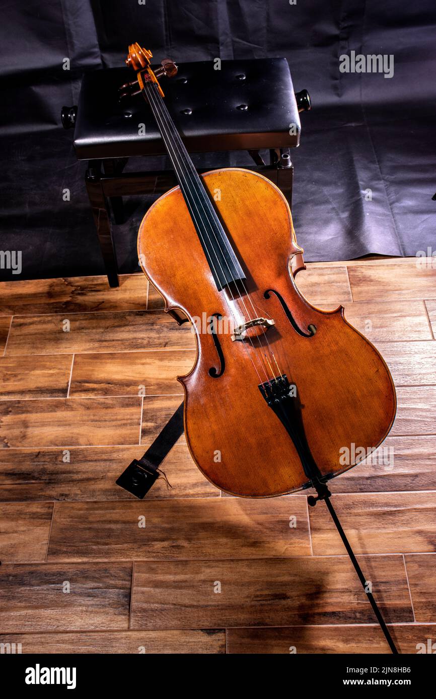 professional cello made by a luthier Stock Photo Alamy