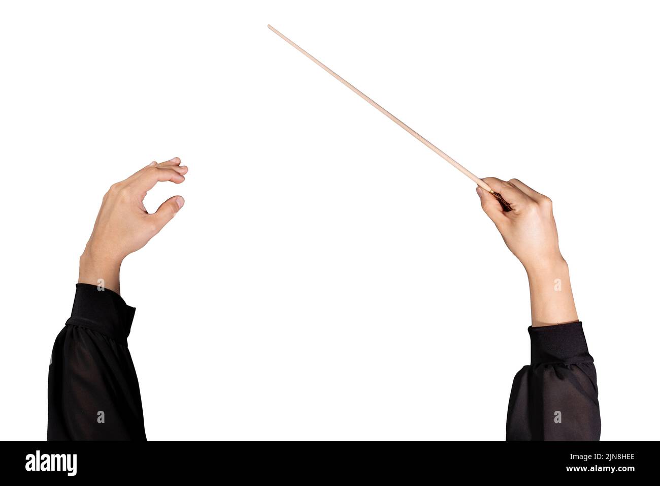 Female conductor holding a baton hires stock photography and images