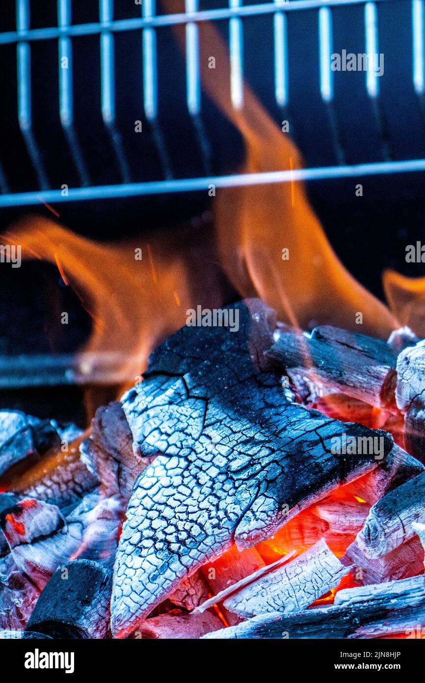 preparing the barbecue fire for cooking Stock Photo Alamy