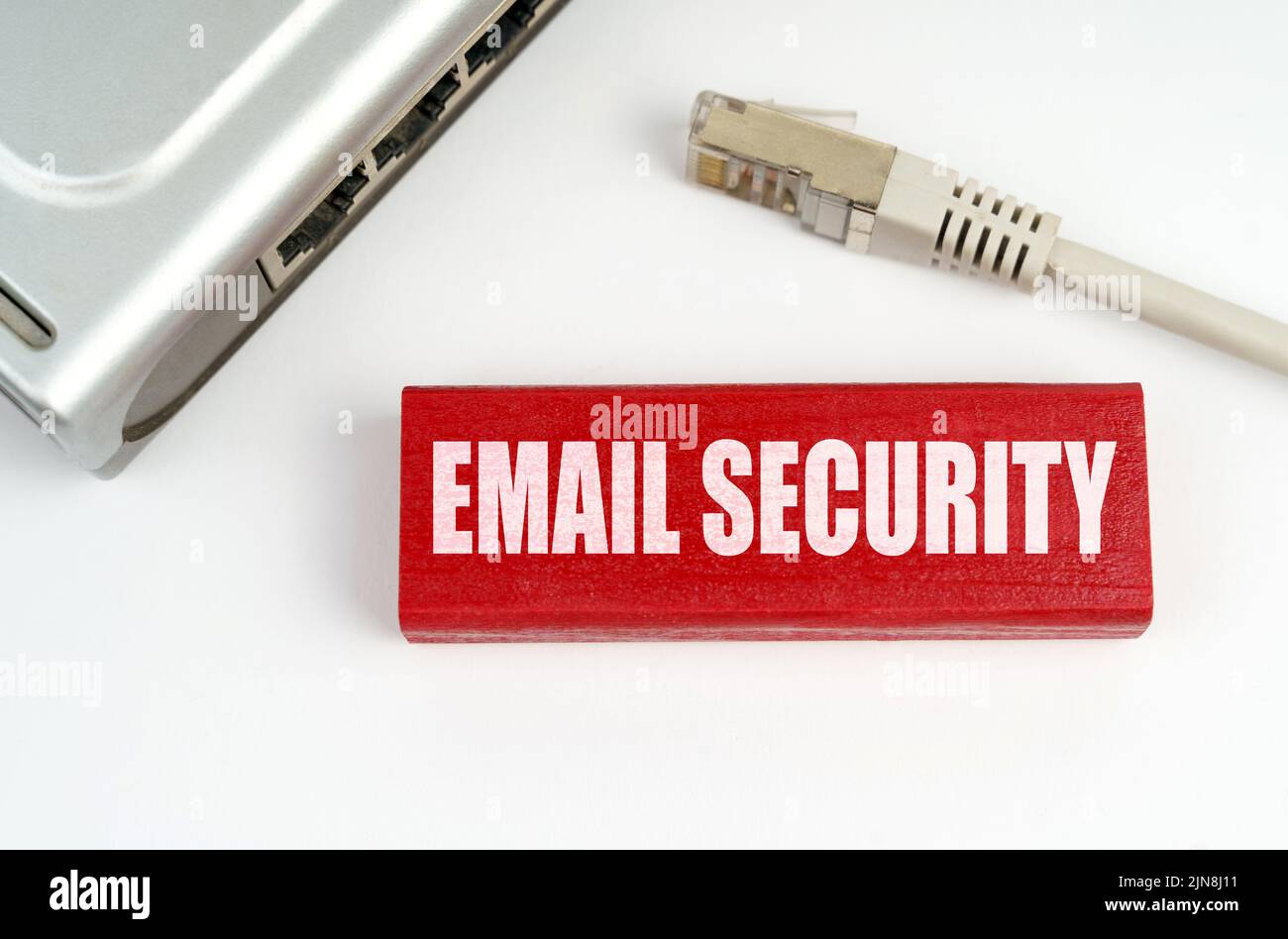 and security concept. There is a router on the table