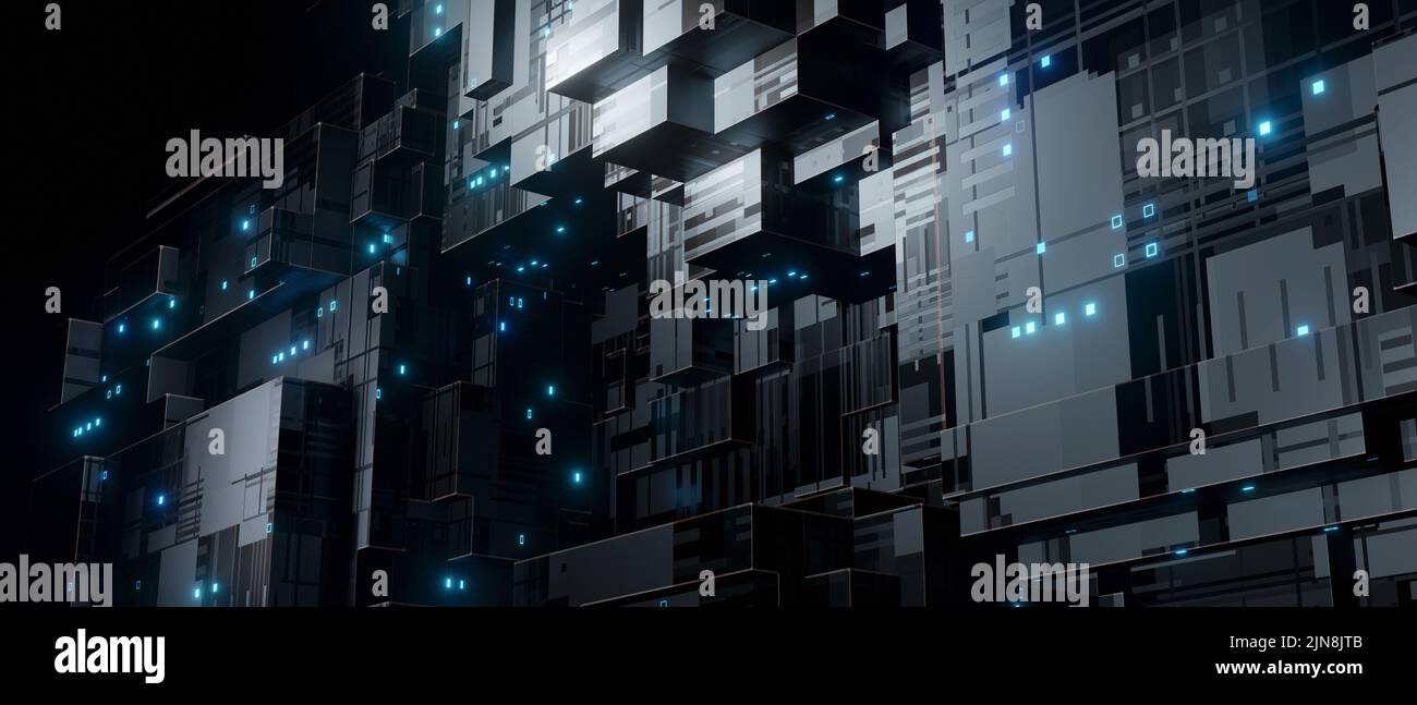 Abstract circuit board futuristic technology background 3D Render Stock ...