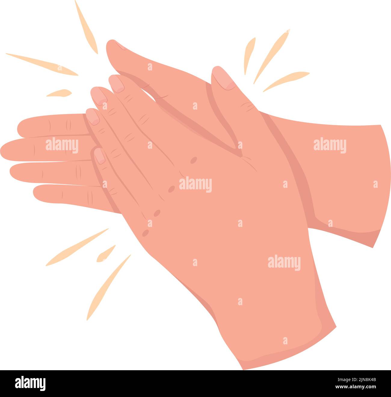 Applauding semi flat color vector hand gesture Stock Vector