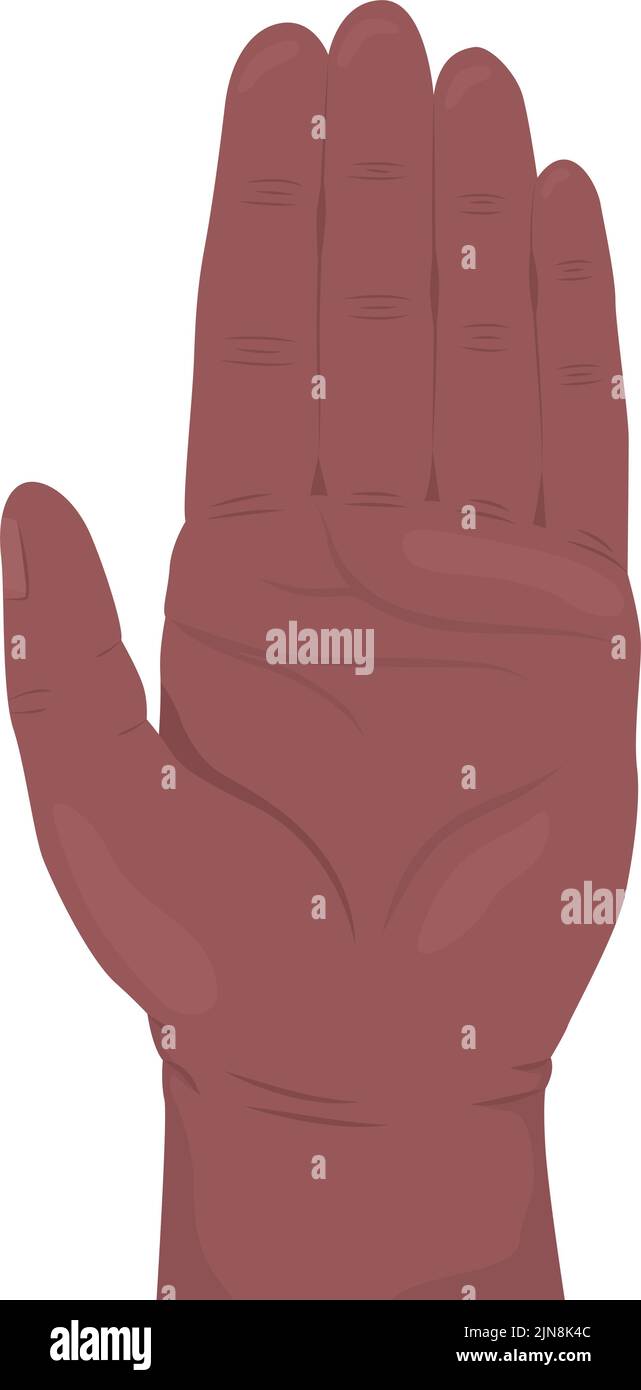 Hand up semi flat color vector hand gesture Stock Vector