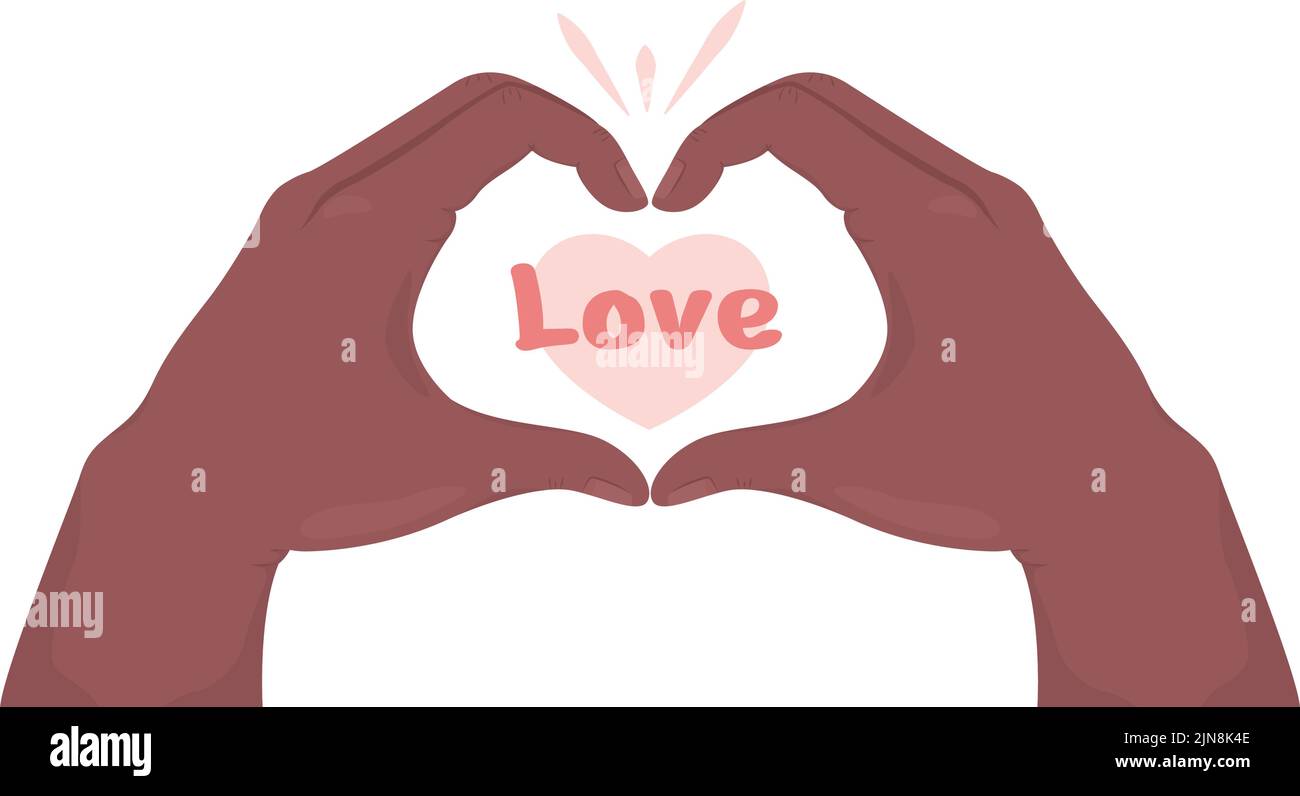 Show love semi flat color vector hand gesture Stock Vector