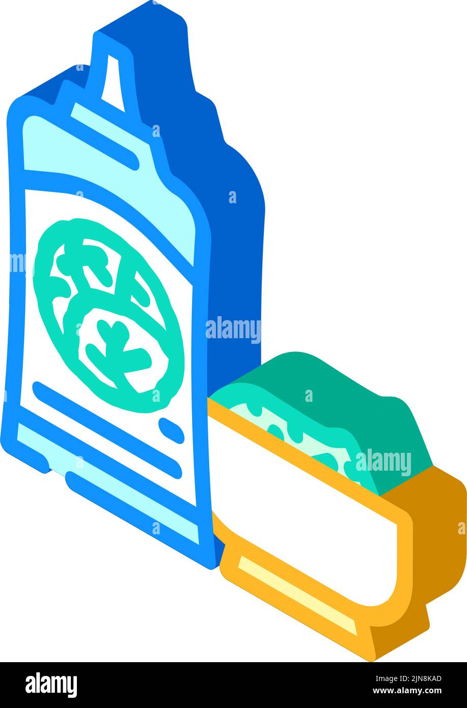 salad sauce cabbage isometric icon vector illustration Stock Vector ...