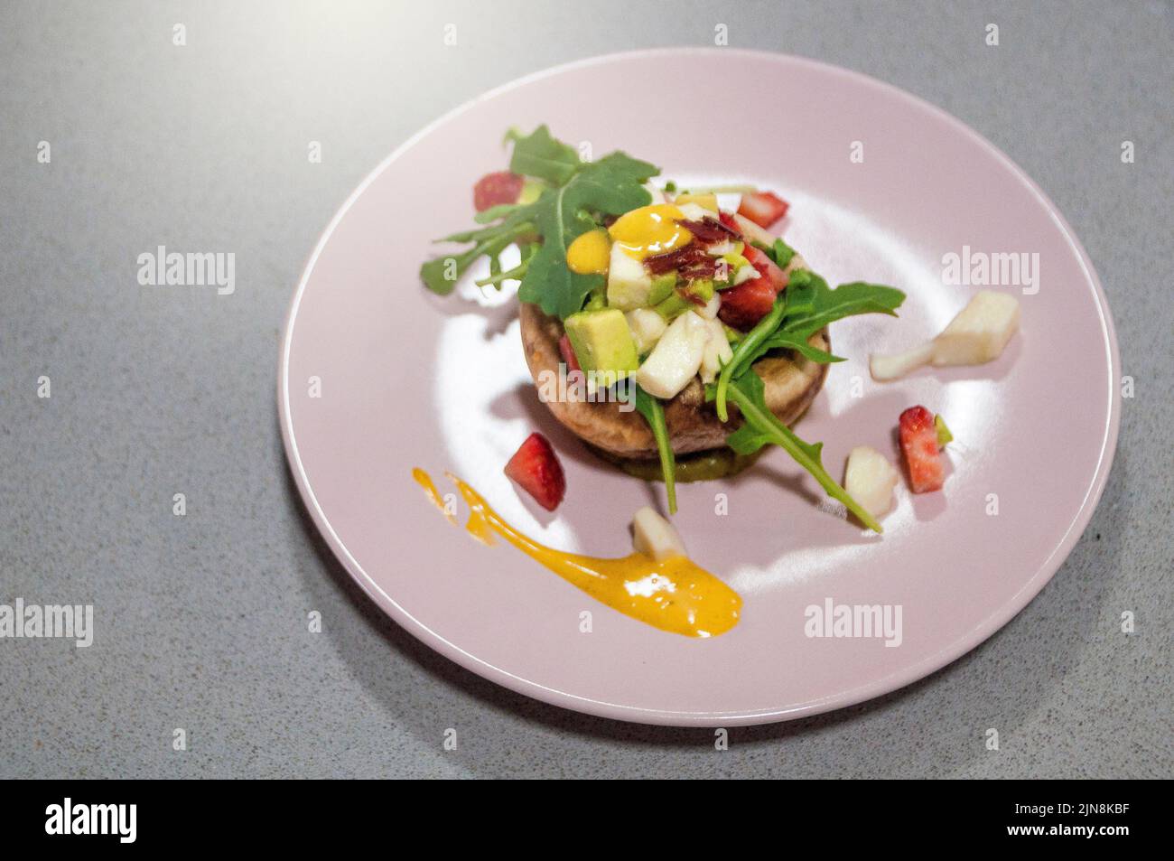 High cuisine dish served to diners Stock Photo Alamy