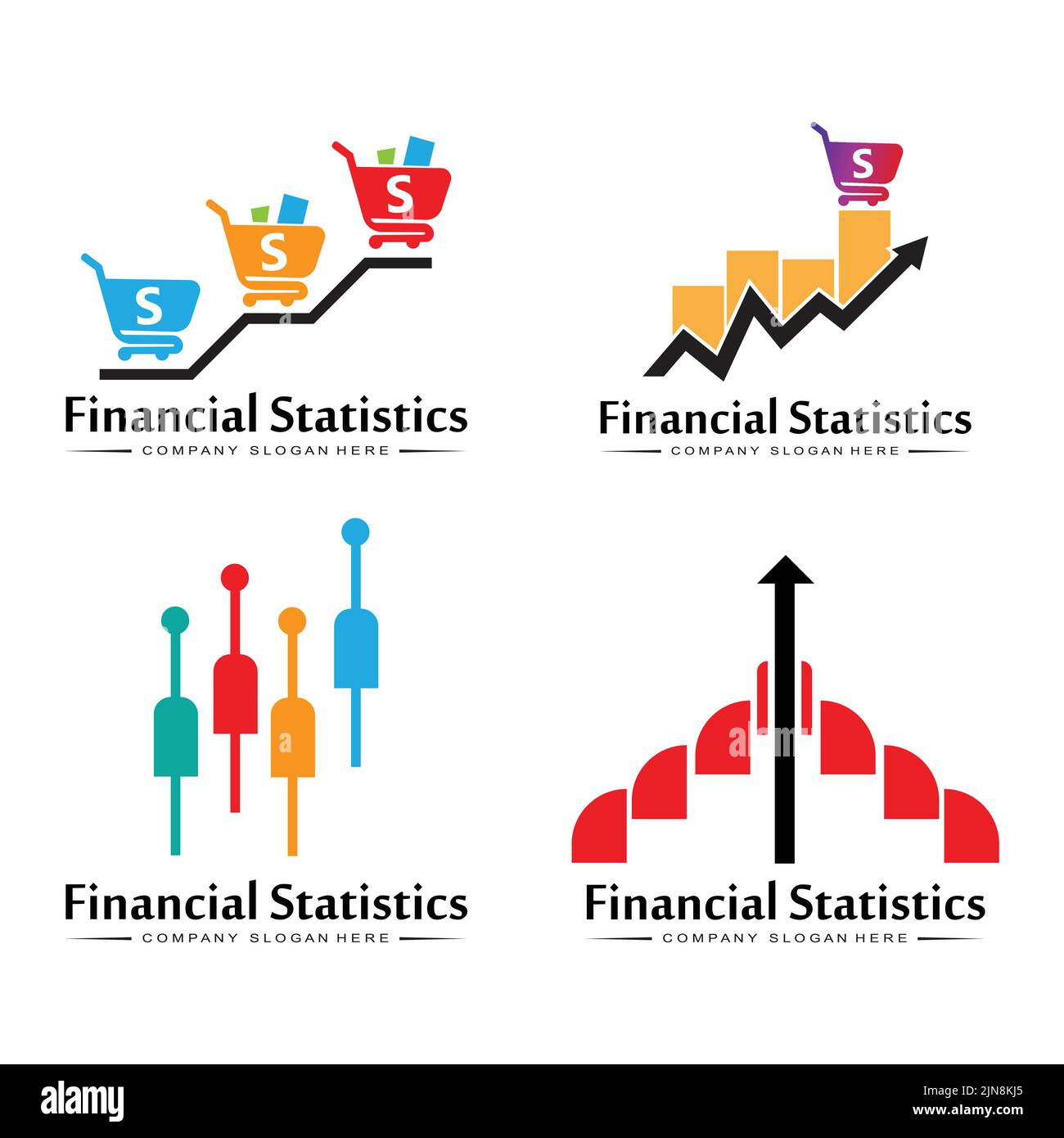 Logo Statistics Finance Marketing business trend analysis Stock Vector