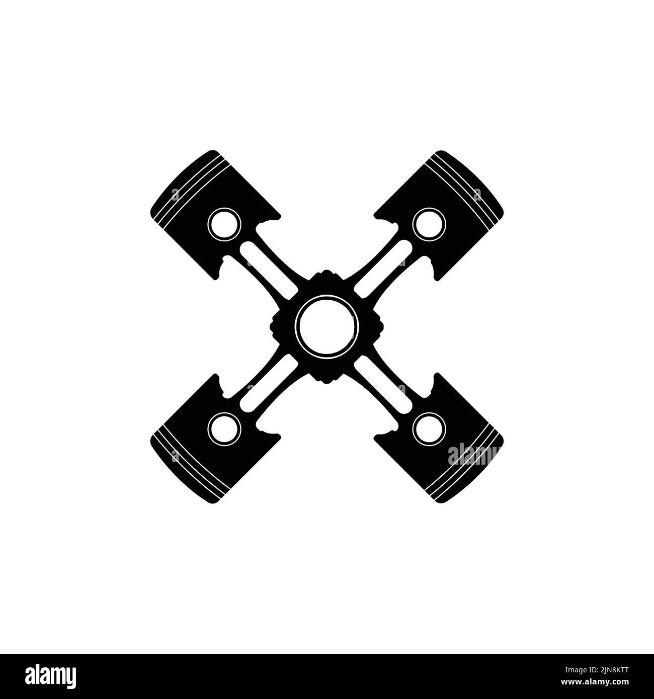 Engine Piston Logo Icon Vector Car vehicle, drive tool, retro background Stock Vector Image