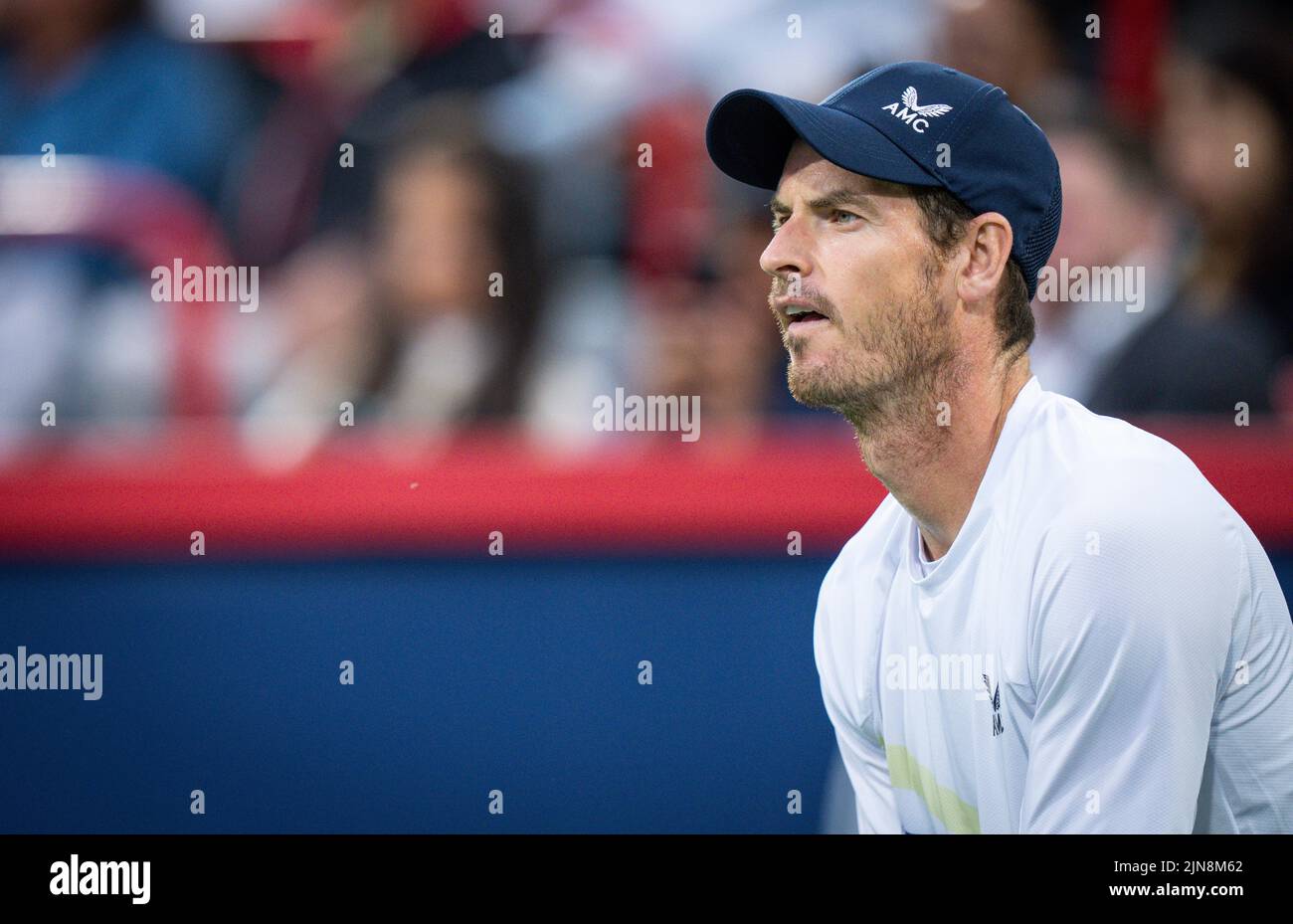 Andy Murray of England looks on during his match against Taylor Fritz of the U.S. at the National Bank Open at Stade IGA on August 8, 2022 in Montreal, Canada. Montreal, Quebec, Canada August 8, 2022. Credit: Mathieu Belanger/AFLO/Alamy Live News Stock Photo