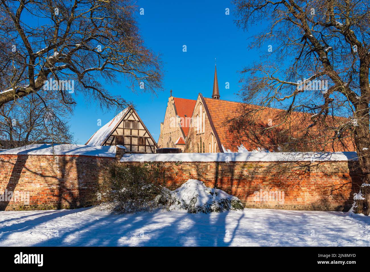 Historical buildings in the city Rostock, Germany. Stock Photo