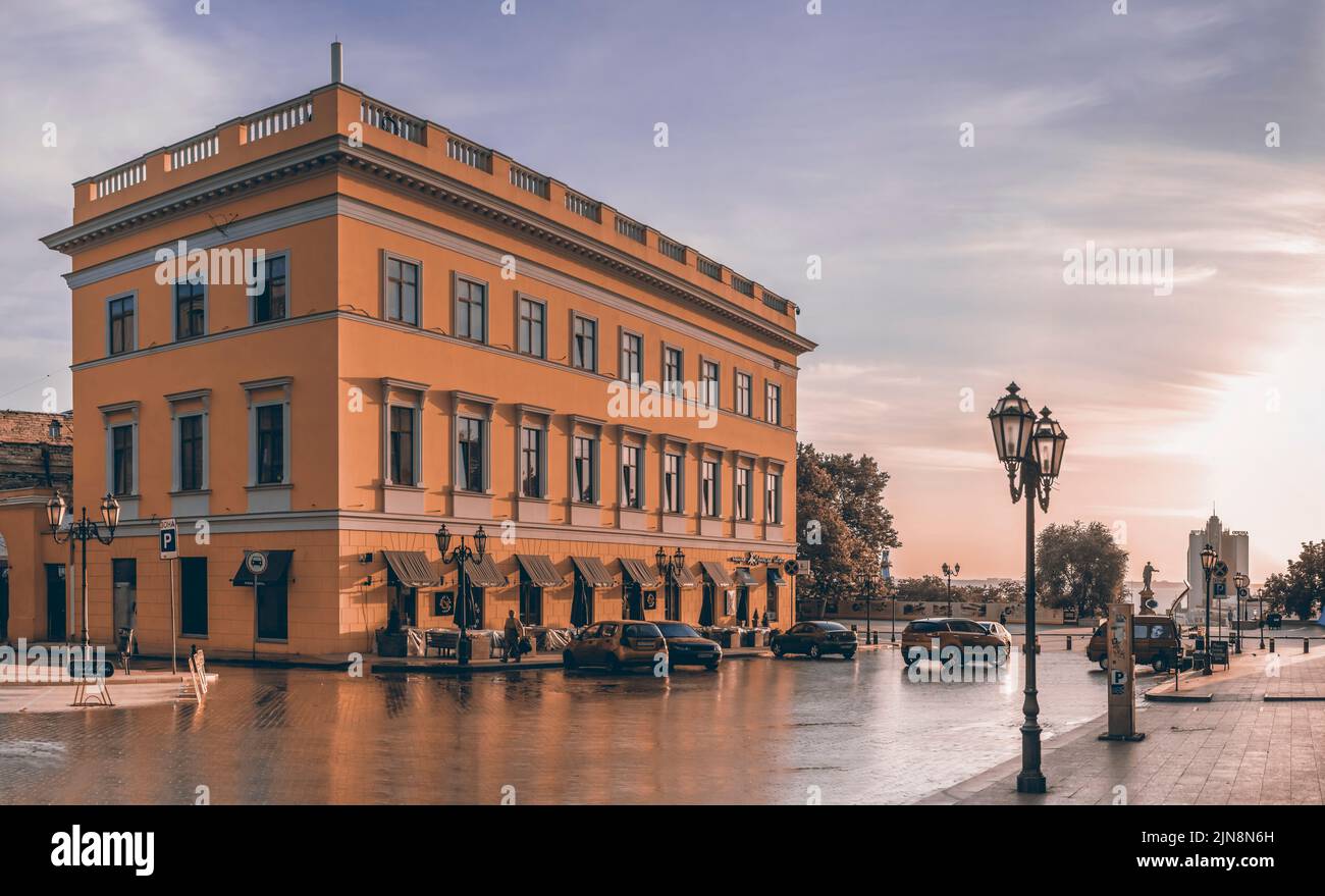 Odessa, Ukraine 12.08.2019. Historic building on Primorsky Boulevard in
