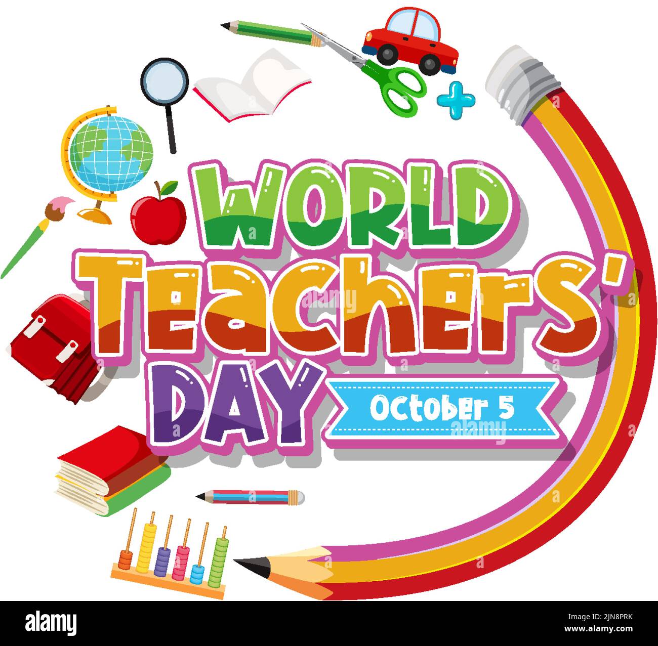 World Teacher's Day Logo Banner Design illustration Stock Vector Image ...